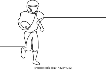 continuous line drawing of youth football player