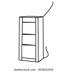 Continuous line drawing,cupboards,home appliances,room equipment
.Vector illustration of home appliances
