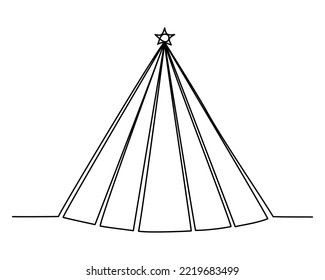 Kontinuierliche Linie gezeichnet Weihnachtsbaum. Abstrakter Tor.
Neujahr in einem modernen minimalistischen Stil. einzelne Vektorgrafik auf weißem Hintergrund