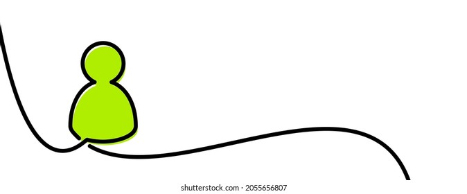 Continuous line drawn person silhouette. Vector illustration.