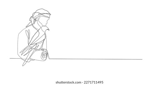 continuous line of dubai people carrying eagle.line portrait of dubai people carrying eagle in hand.vector line art of dubai people