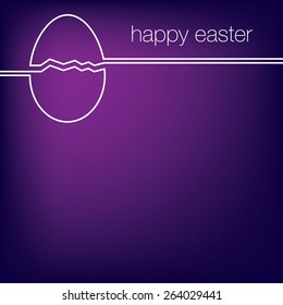 Continuous line Easter egg card in vector format.