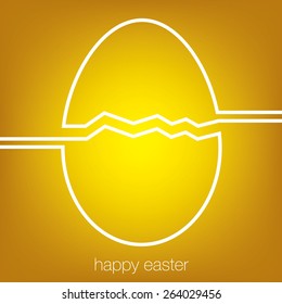 Continuous line Easter egg card in vector format.