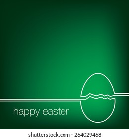 Continuous line Easter egg card in vector format.
