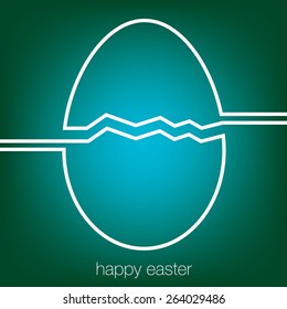 Continuous line Easter egg card in vector format.