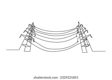 continuous line electric tower vector illustration