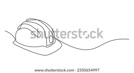 continuous line of engineer safety helmet.single line engineer helmet vector