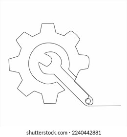 continuous line english key vector illustration