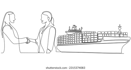 continuous line of entrepreneurs selling cargo ships
