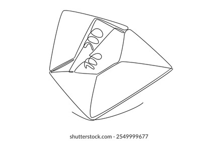 linha contínua da ilustração do envelope