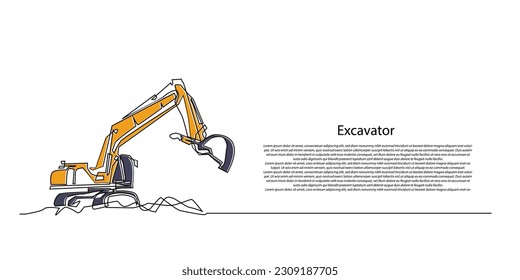 excavadora de línea continua.excavadora vectorial de una línea