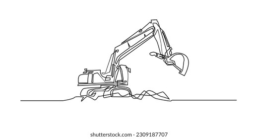 excavadora de línea continua.excavadora vectorial de una línea