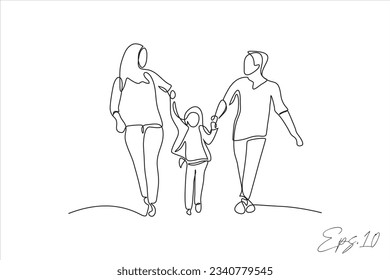 continuous line of families hand in hand