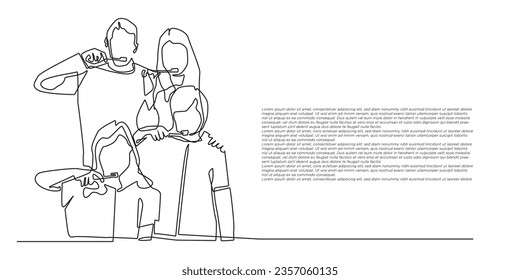 continuous line of a family brushing their teeth.one line drawing of a family brushing their teeth before going to bed.dental health.isolated white background