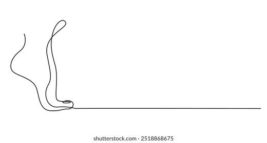 continuous line of feet on tiptoes.simple one line drawing of bare human feet and standing on tiptoes.single line vector illustration