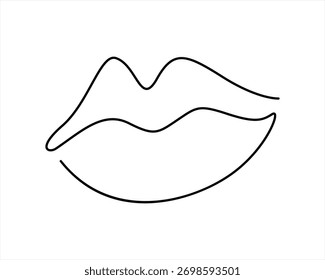 Línea continua Labios femeninos Labios Abstractas Ilustración vectorial de labios minimalistas Logo Art