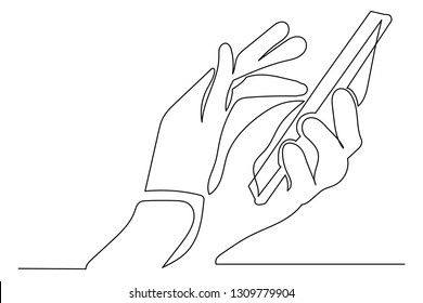 The continuous line of fingers smartphone