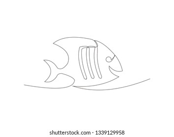 continuous line of fish vector illustration