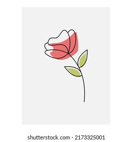
ilustración de vector de flor de línea continua