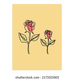
continuous line flower vector illustration