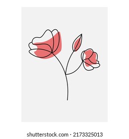 
continuous line flower vector illustration