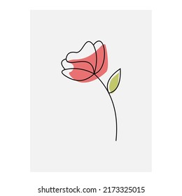 
continuous line flower vector illustration