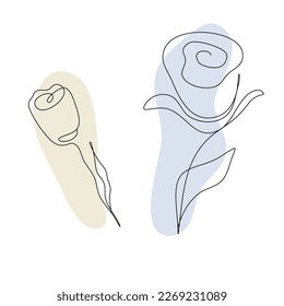 Flores de línea continuas. Ilustración del vector 