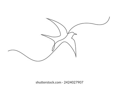 continuous line of flying birds.single line vector of flying birds.minimalist line of flying birds