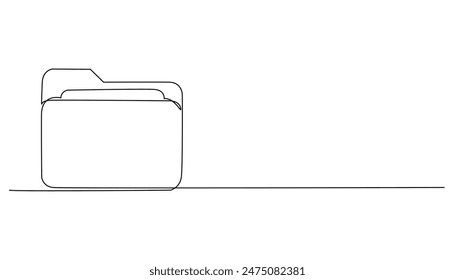 Continuous line folder icon.one line drawing of file storage folder icon.simple line data folder storage for cellphone,laptop,computer.