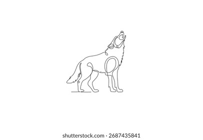 Línea Continua Fox – Minimalista Una Línea Ilustración vectorial.eps
