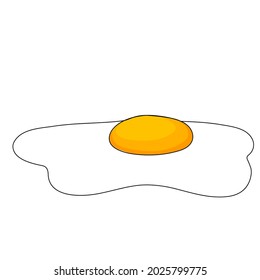 Continuous line. Fried eggs. Nutritious and healthy breakfast. egg yolk and white

