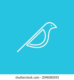 continuous line geometric little bird logo design vector graphic symbol icon sign illustration creative idea