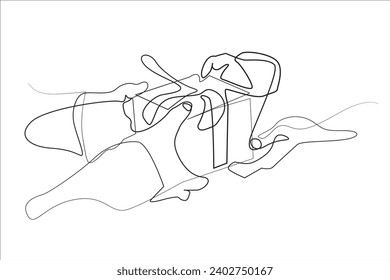 continuous line giving gifts.one line drawing birthday birthday.single line giving greetings with gifts.line art isolated white background