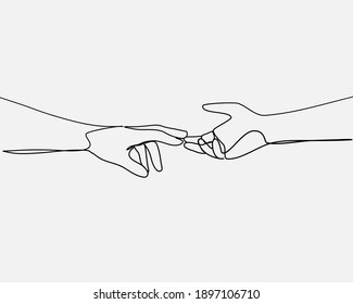 Continuous Line Giving Helping Hand Drawing Stock Vector (Royalty Free ...