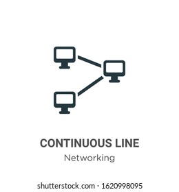 Continuous line glyph icon vector on white background. Flat vector continuous line icon symbol sign from modern networking collection for mobile concept and web apps design.