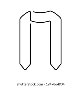 Continuous line, graduation hat, dress illustration, icon, background and graphics. The vector, pixel perfect, suitable for web and print. Linear stokes and fills.