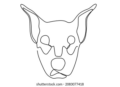 
Continuous line Great Dane. Single line minimal style dog vector illustration. Portrait. Doberman dog breed Animal illustration