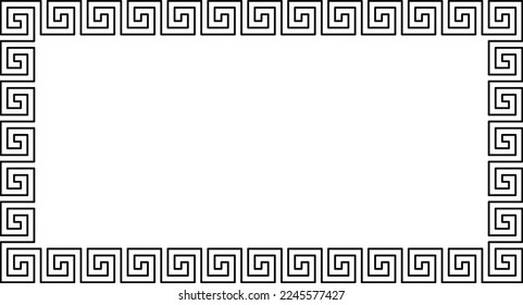 continuous line Greek frame with copy space for your text or design