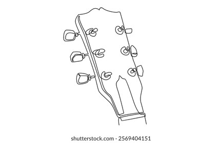continuous line of guitar headstock illustration