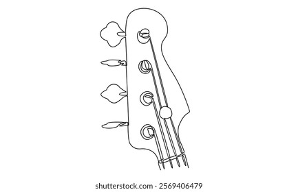 continuous line of guitar headstock illustration