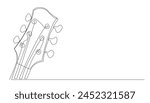 continuous line guitar headstock.single line guitar headstock.music one line concept
