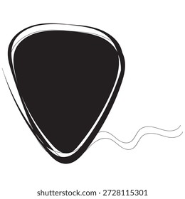 kontinuierliche Linie Gitarre Pick.one Linie gezeichnet Gitarre Pick-Symbol. Einzeilige Vektorgrafik. Einzeln weißer Hintergrund