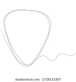 kontinuierliche Linie Gitarre Pick.one Linie gezeichnet Gitarre Pick-Symbol. Einzeilige Vektorgrafik. Einzeln weißer Hintergrund