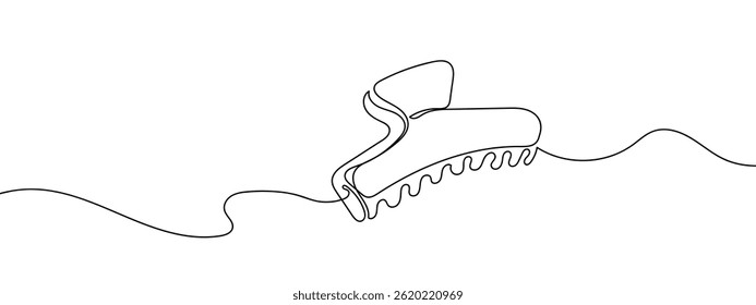 Continuous line hair clip Simple lines, transparent background.