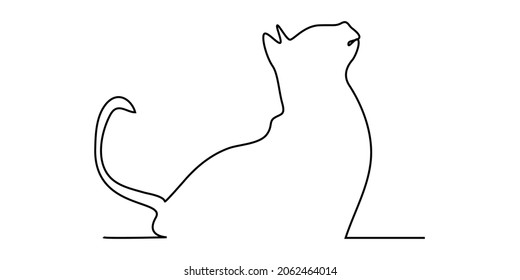Dibujo continuo de gatos de Halloween de línea