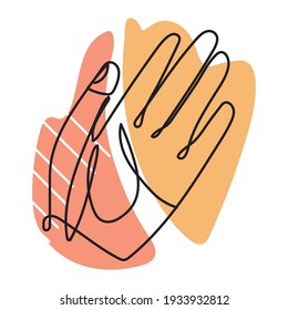 estilo abstracto de mano de línea continua