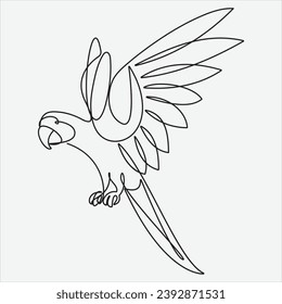 Continuous line hand drawing vector illustration bird art