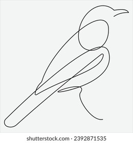 Continuous line hand drawing vector illustration bird art