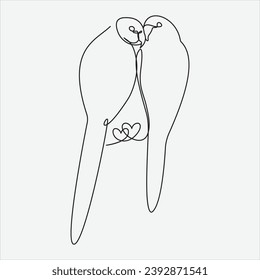 Continuous line hand drawing vector illustration bird art