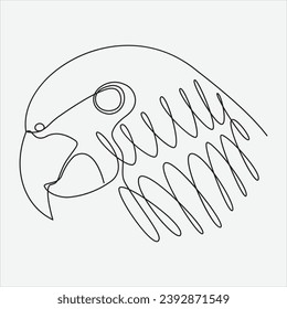 Continuous line hand drawing vector illustration bird art